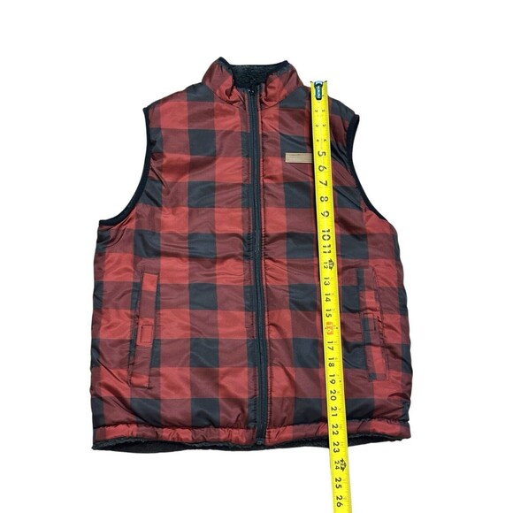 Buffalo David Bitton vest child L 14 16 or women S reversible plaid or fleece - Picture 5 of 12